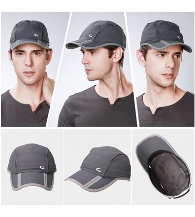 Baseball Caps Unisex SPF Quick-Drying Running Baseball Cap Large Bill Sun Hat 55-61cm - Darkgray_89056 - C618NAKSRH0 $10.77