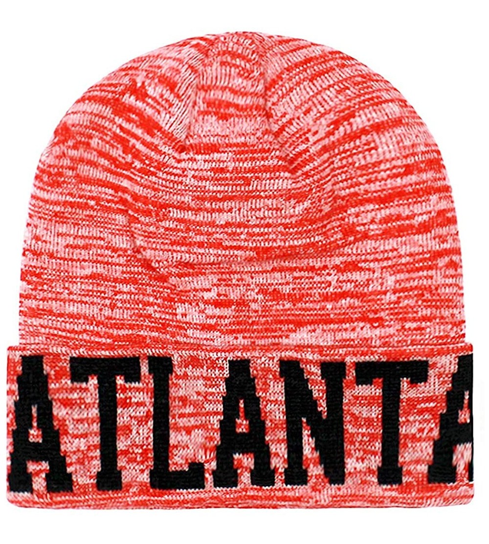 Skullies & Beanies Classic Cuff Beanie Hat Ultra Soft Blending Football Winter Skully Hat Knit Toque Cap - Sf200 Atlanta - C9...