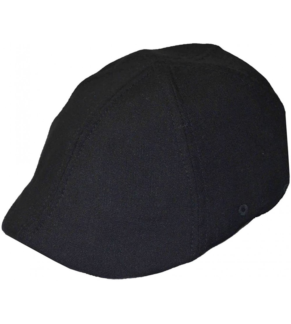 Newsboy Caps Plain Duckbill Ivy Newsboy Driving Cap - Black - C51268TTAML $12.06