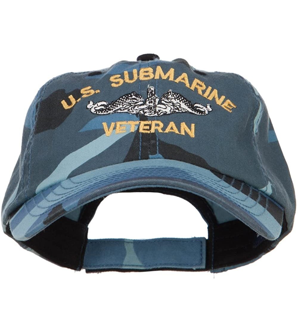 Baseball Caps US Submarine Veteran Military Embroidered Enzyme Camo Cap - Sky - C718CGL02OW $21.61