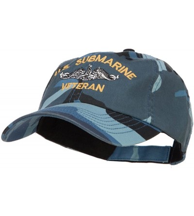 Baseball Caps US Submarine Veteran Military Embroidered Enzyme Camo Cap - Sky - C718CGL02OW $21.61