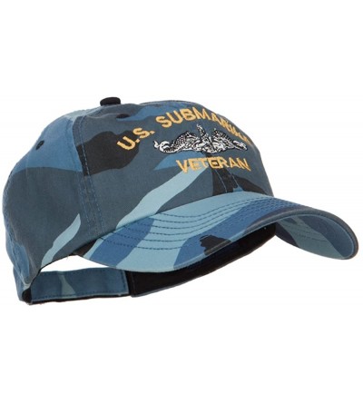 Baseball Caps US Submarine Veteran Military Embroidered Enzyme Camo Cap - Sky - C718CGL02OW $21.61