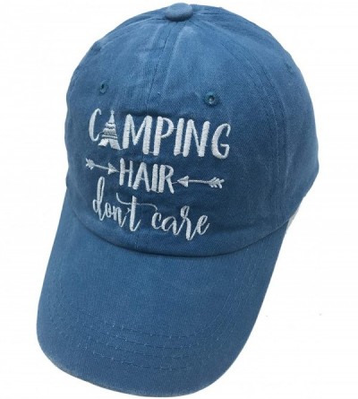 Baseball Caps Unisex Camping Hair Don t Care 1 Vintage Jeans Baseball Cap Classic Cotton Dad Hat Adjustable Plain Cap - CB18X...