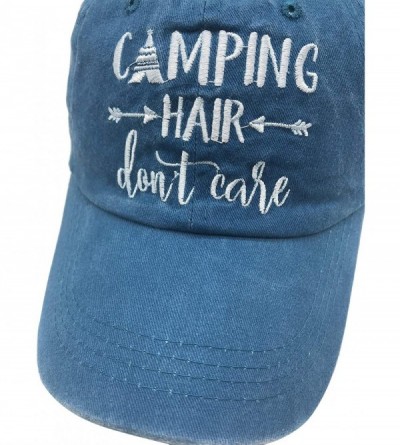 Baseball Caps Unisex Camping Hair Don t Care 1 Vintage Jeans Baseball Cap Classic Cotton Dad Hat Adjustable Plain Cap - CB18X...