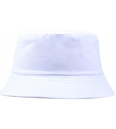 Bucket Hats Solid Color Fisherman Hat-Folding Sun Hat Outdoor Beach Travel Men Women Bucket Cap - White - CE194ODGRWA $10.19