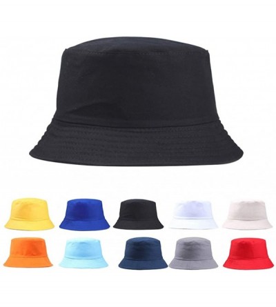 Bucket Hats Solid Color Fisherman Hat-Folding Sun Hat Outdoor Beach Travel Men Women Bucket Cap - White - CE194ODGRWA $10.19
