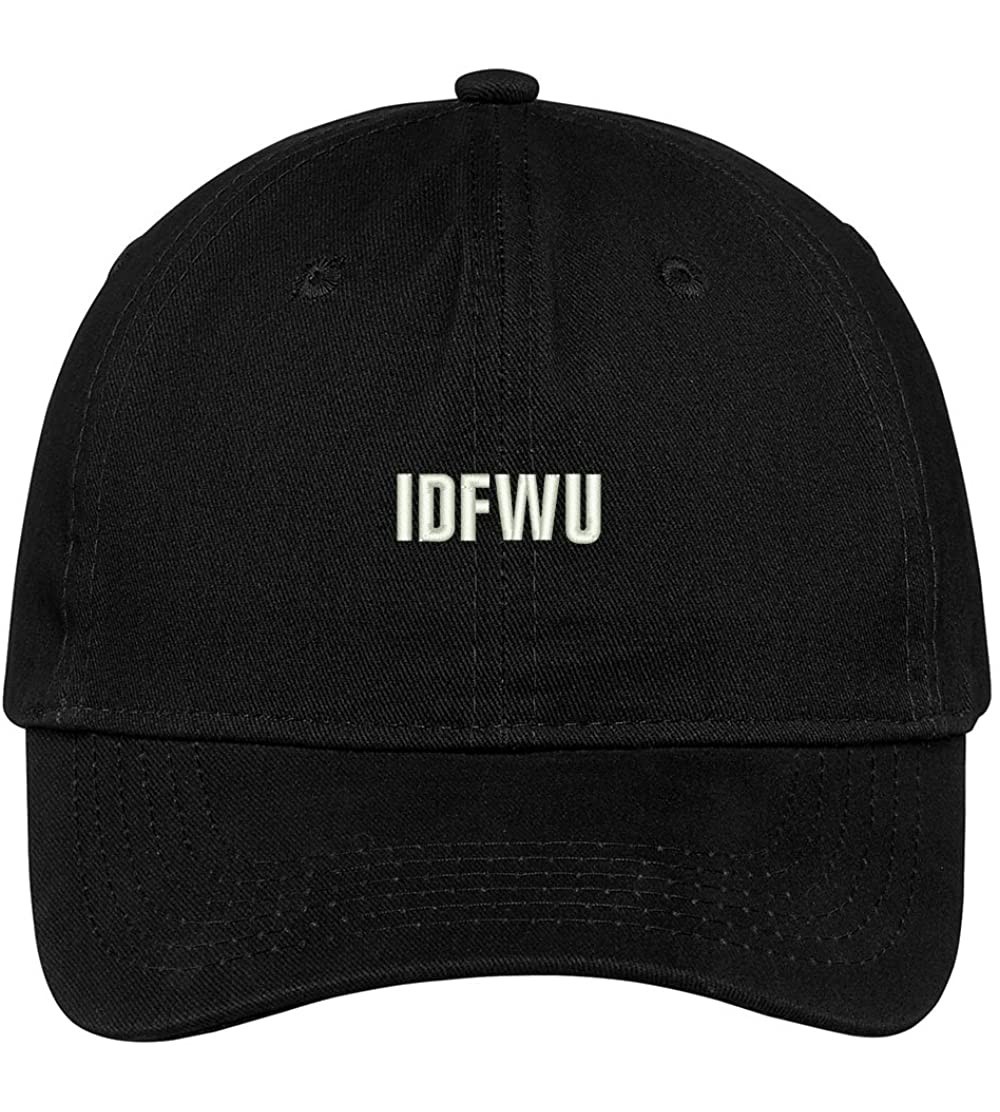 Baseball Caps IDFWU Embroidered Brushed Cotton Adjustable Cap Dad Hat - Black - CG12MS0FCZJ $20.06