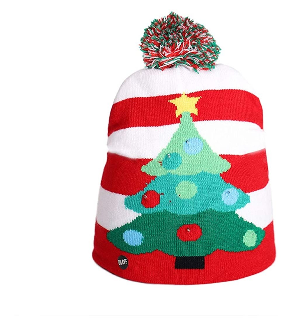 Skullies & Beanies Women Men Crochet Knitted Ball Stripe Stars Winter Warm Beanie Hat Ski Cap - Tree - CB18LH8W4NC $13.61