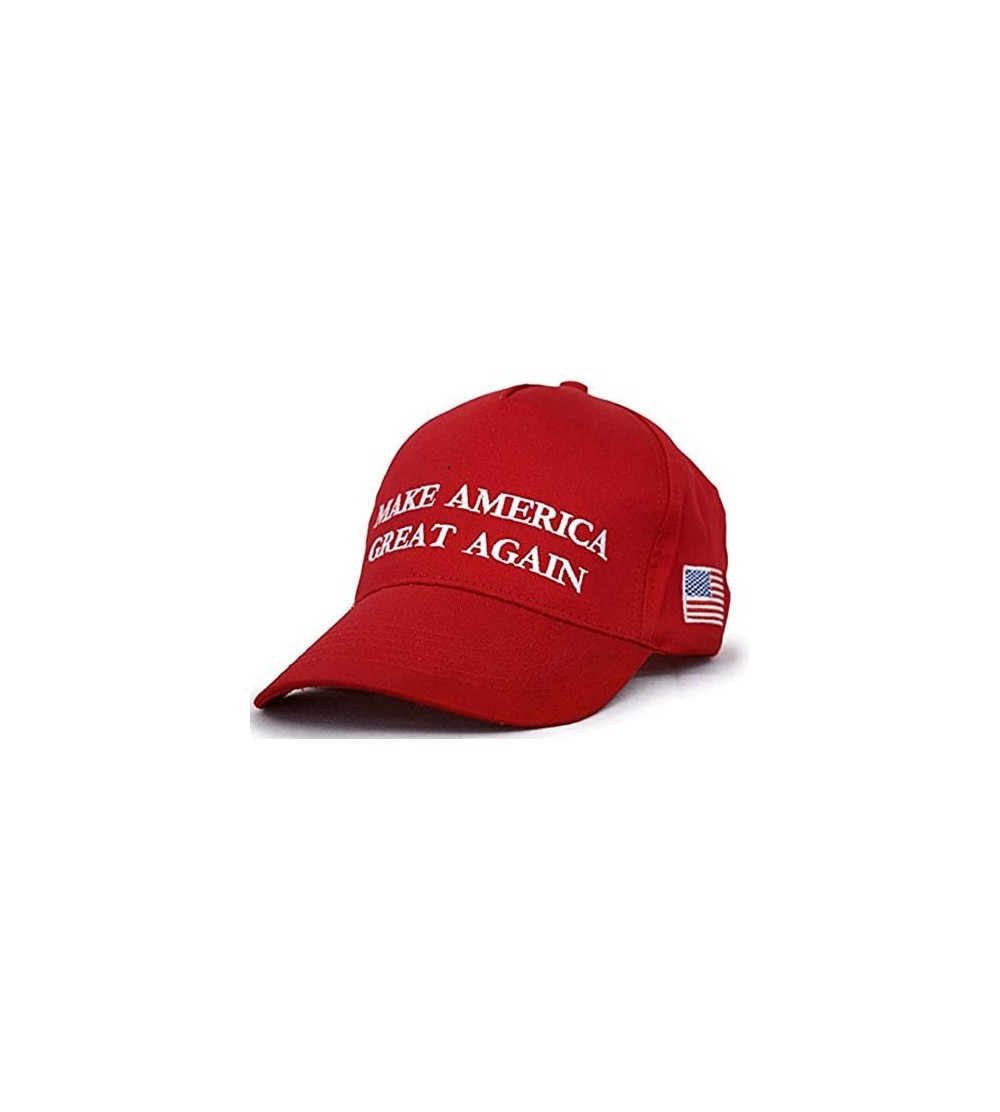 Baseball Caps Cotton Baseball Cap Make America Great Again Trump Hat Adjustable - Red - CD18I3624UY $11.85