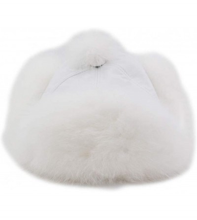 Bomber Hats Fox Fur Russian Trooper Style Hat Adult Winter Ushanka Snow Hat - All White - CX18HZQI6QL $36.65