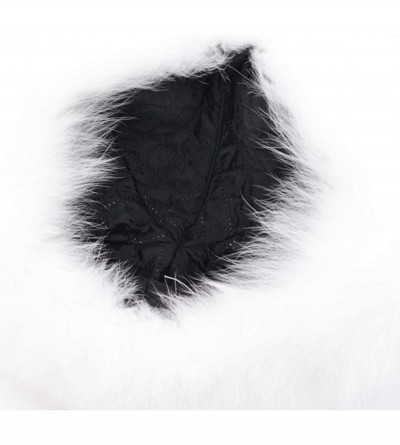 Bomber Hats Fox Fur Russian Trooper Style Hat Adult Winter Ushanka Snow Hat - All White - CX18HZQI6QL $36.65