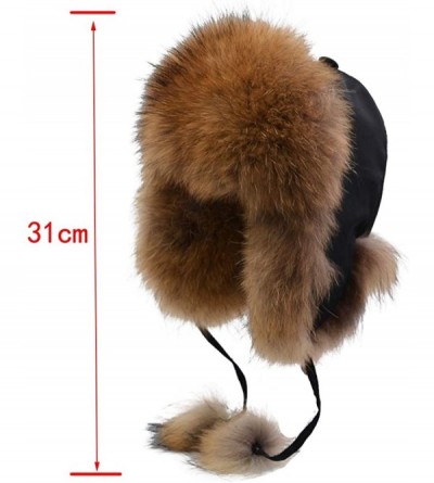 Bomber Hats Fox Fur Russian Trooper Style Hat Adult Winter Ushanka Snow Hat - All White - CX18HZQI6QL $36.65