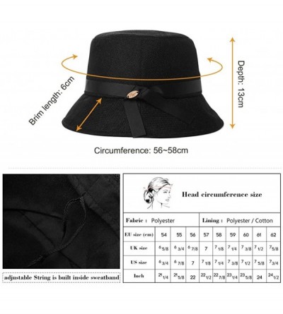 Sun Hats Packable UPF Straw Sunhat Women Summer Beach Wide Brim Fedora Travel Hat 54-59CM - 00705_black - CC18RK9Y54A $20.55