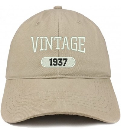 Baseball Caps Vintage 1937 Embroidered 83rd Birthday Relaxed Fitting Cotton Cap - Khaki - CY180ZH99YY $36.00