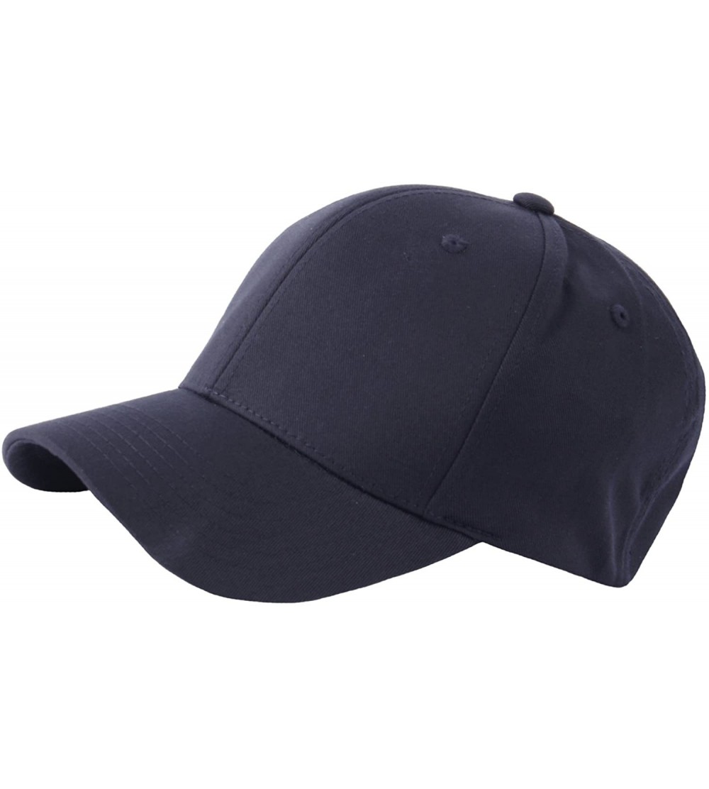 Baseball Caps Men Spandex Empty Plus Size XL XXL Flex Big Ball Cap Baseball Hat Truckers - Navy - CT182KLMLMN $23.96