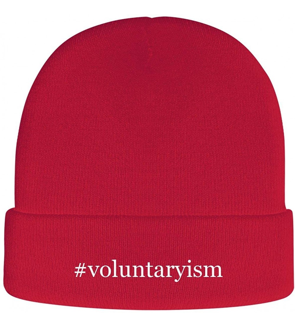 Skullies & Beanies Voluntaryism - Hashtag Soft Adult Beanie Cap - Red - CN18AXITHZS $17.67