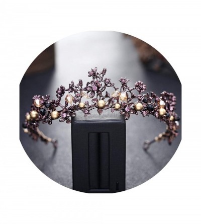 Headbands Vintage Crystal Rhinestone Wedding Accessories - Purple - C618UW3HSI6 $64.56