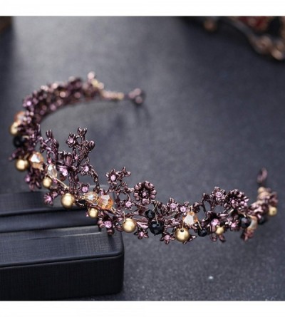 Headbands Vintage Crystal Rhinestone Wedding Accessories - Purple - C618UW3HSI6 $25.02