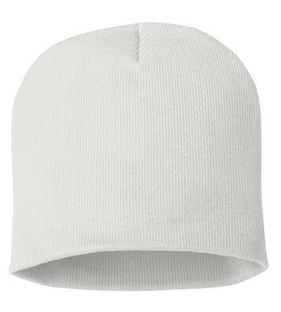 Skullies & Beanies Skull Knit Hat with Custom Embroidery Your Text Here or Logo Here One Size SP08 - White Knit W/ Text - CC1...