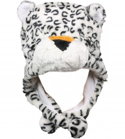 Skullies & Beanies Plush Soft Animal Beanie Hat Halloween Cute Soft Warm Toddler to Teen - White Leopard - C712M5NBL6N $8.23