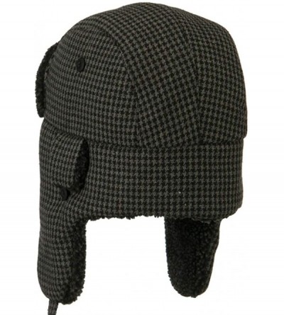 Bomber Hats Big Size Tweed Sherpa Lining Trooper Hat - Black - C711OVI9H2L $27.35