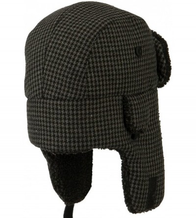 Bomber Hats Big Size Tweed Sherpa Lining Trooper Hat - Black - C711OVI9H2L $27.35