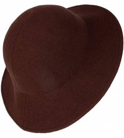Bucket Hats Wool Winter Floppy Wide Brim Womens Bowler Fodora Hat DWB1103 - Darkbrown - CU194CN008N $21.33