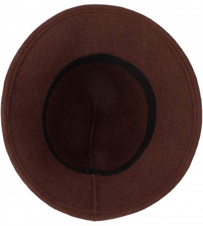 Bucket Hats Wool Winter Floppy Wide Brim Womens Bowler Fodora Hat DWB1103 - Darkbrown - CU194CN008N $21.33