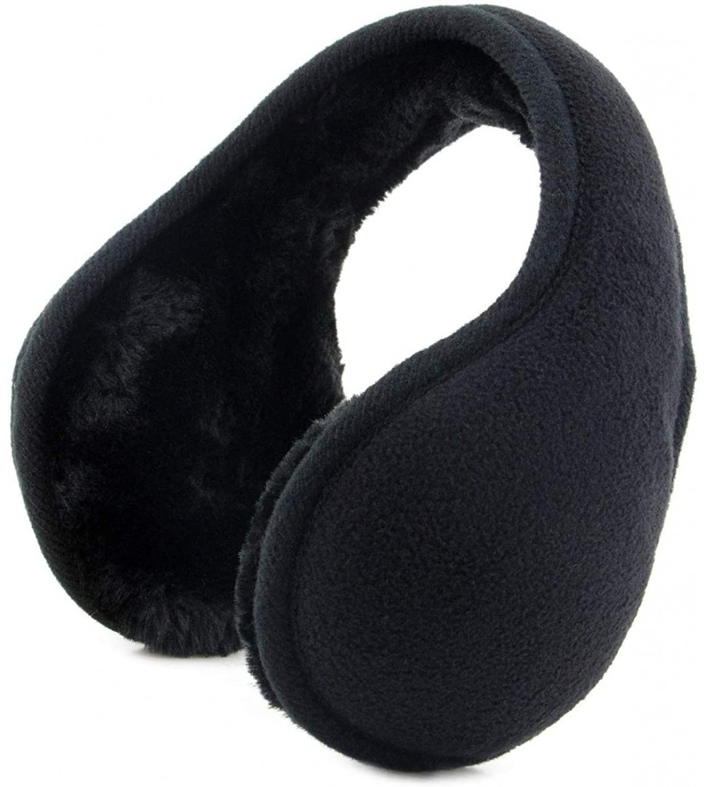 Balaclavas Unisex Foldable Ear Warmers Polar Fleece/kints Winter EarMuffs - 1black-packed in Gift Box - C4129DE6JKP $13.13