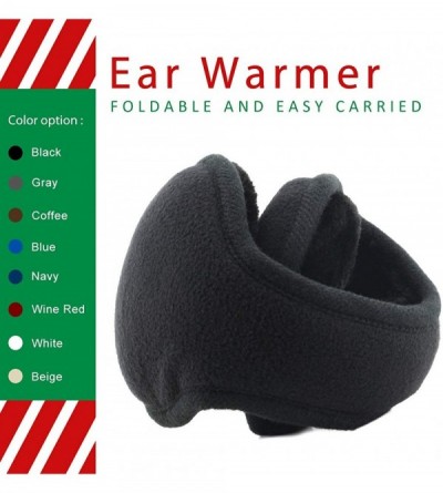 Balaclavas Unisex Foldable Ear Warmers Polar Fleece/kints Winter EarMuffs - 1black-packed in Gift Box - C4129DE6JKP $13.13