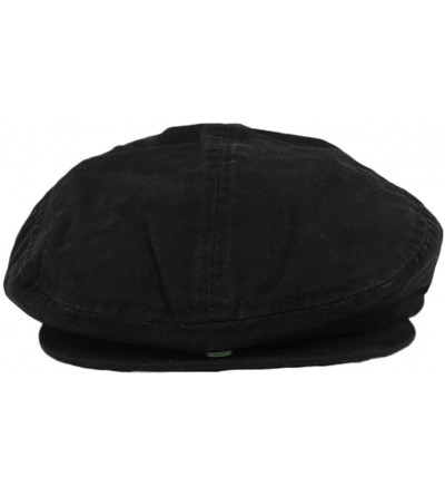 Newsboy Caps Mega Cap Washed Canvas Golfing Beret IVY Ascot Cabbie Cap Black - CE115YJM3S1 $8.85