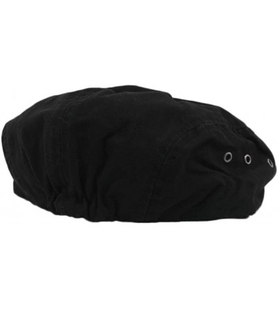 Newsboy Caps Mega Cap Washed Canvas Golfing Beret IVY Ascot Cabbie Cap Black - CE115YJM3S1 $8.85