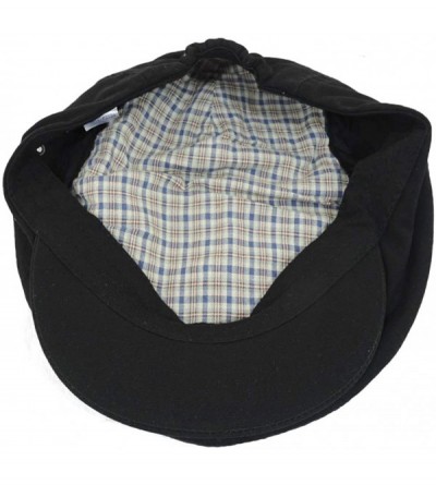 Newsboy Caps Mega Cap Washed Canvas Golfing Beret IVY Ascot Cabbie Cap Black - CE115YJM3S1 $8.85