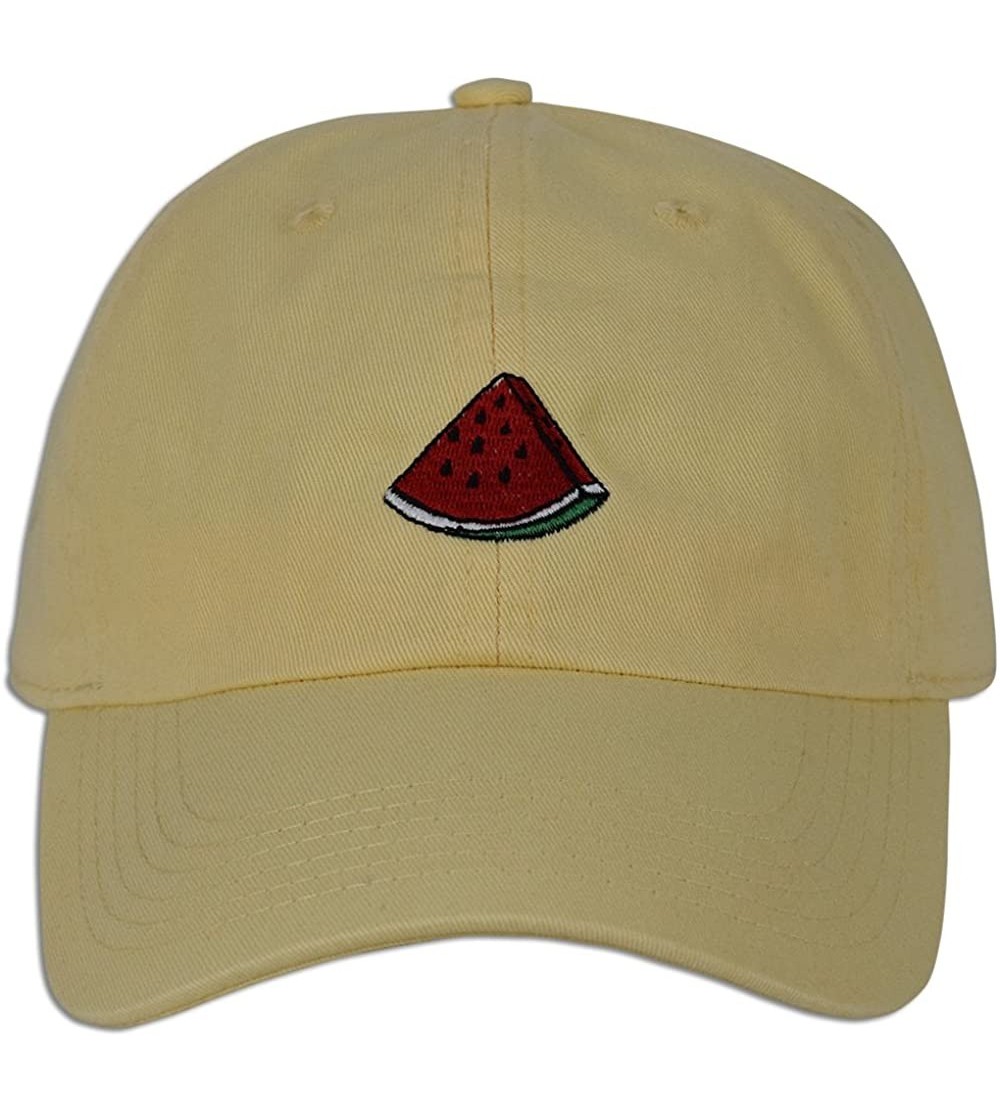 Baseball Caps Watermelon Cap Hat Fruit Dad Fashion Baseball Adjustable Style Unconstructed New - Lt. Yellow - CF183N526GQ $13.63