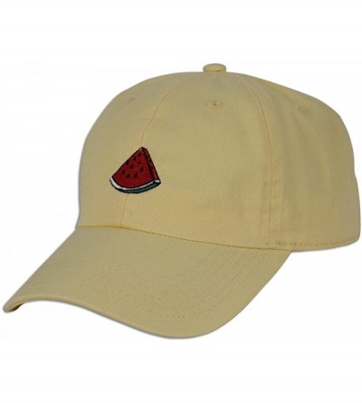 Baseball Caps Watermelon Cap Hat Fruit Dad Fashion Baseball Adjustable Style Unconstructed New - Lt. Yellow - CF183N526GQ $13.63
