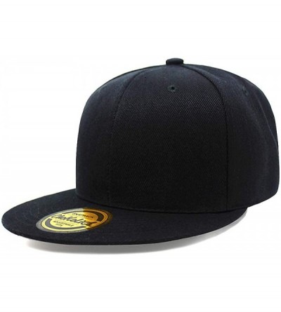 Baseball Caps Flat Visor Snapback Hat Blank Cap Baseball Cap - Black - CQ18632L6IQ $22.66
