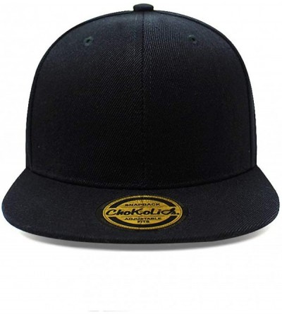 Baseball Caps Flat Visor Snapback Hat Blank Cap Baseball Cap - Black - CQ18632L6IQ $8.17