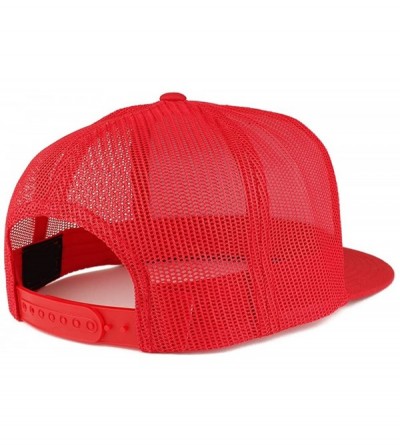 Baseball Caps Queen Gold Embroidered 5 Panel Flat Bill Mesh Cap - Red - CG18D5LSIIO $20.09