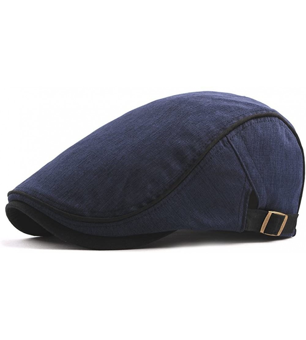 Newsboy Caps Mens Adjustable Ivy Newsboy Cabbie Gatsby Golf Beret Newsie Driving Hat Cap - Navy1 - CL18D67T7TU $13.34