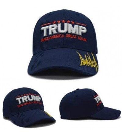 Baseball Caps Make America Great Again Hat [3 Pack]- Donald Trump USA MAGA Cap Adjustable Baseball Hat - V4 - Blue - C018QSZU...