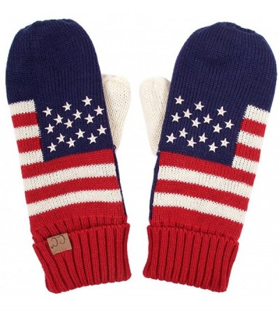 Skullies & Beanies Unisex American Flag USA Patriotic Knit Hat - Set Red - C21873ZH4LX $26.91