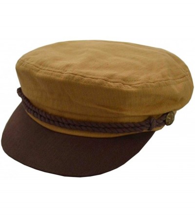 Newsboy Caps Men's Cotton Greek Fisherman Apple Hat - Khaki Brown - CY18L4YRWIG $18.22