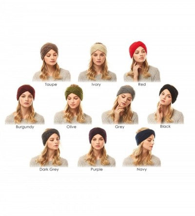 Cold Weather Headbands Women's Soft Knitted Winter Headband Head Wrap Ear Warmer (Twisted-Navy) - Twisted-Navy - CZ18IMWWL06 ...