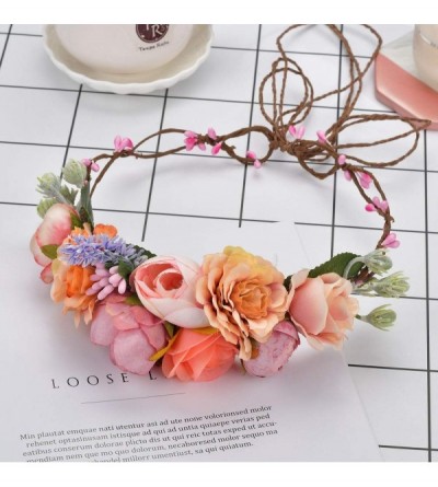 Headbands Bohemia Wedding Headband Champagne - Orange + Pink + Bean Paste - CR18R3KREDO $11.67