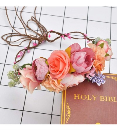 Headbands Bohemia Wedding Headband Champagne - Orange + Pink + Bean Paste - CR18R3KREDO $11.67