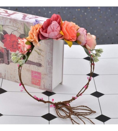 Headbands Bohemia Wedding Headband Champagne - Orange + Pink + Bean Paste - CR18R3KREDO $11.67