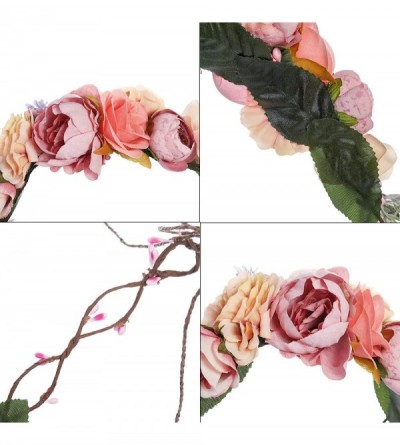 Headbands Bohemia Wedding Headband Champagne - Orange + Pink + Bean Paste - CR18R3KREDO $11.67