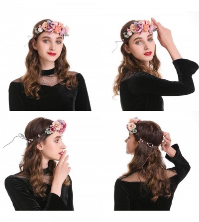 Headbands Bohemia Wedding Headband Champagne - Orange + Pink + Bean Paste - CR18R3KREDO $11.67