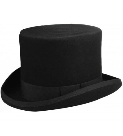 Fedoras 100% Wool Top Hat Men's Satin Lined Wool Felt Magic High Top Hat Party Costume Accessory - C0186Q4RMLM $22.53