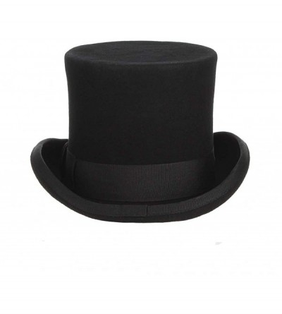 Fedoras 100% Wool Top Hat Men's Satin Lined Wool Felt Magic High Top Hat Party Costume Accessory - C0186Q4RMLM $22.53